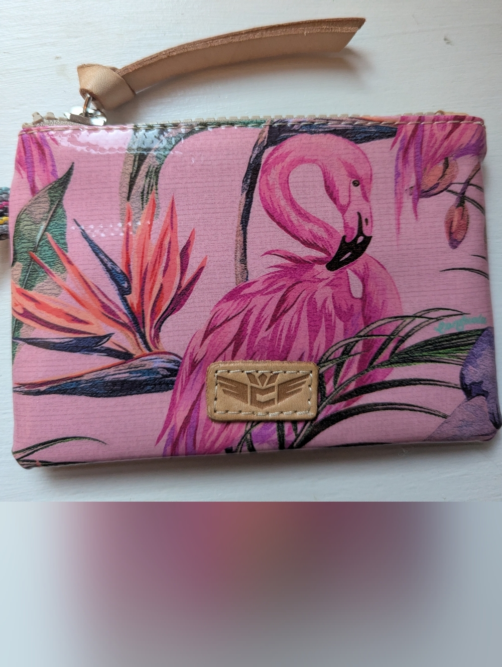 Consuela Pink Flamingo Tropical Wristlet Wallet